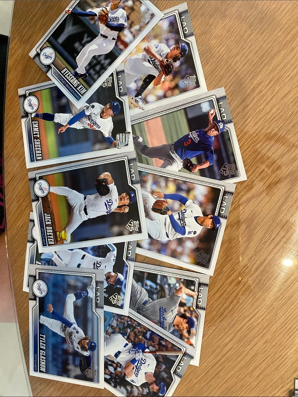10 Los Angeles Dodgers Baseball Card Lot - Blue & White